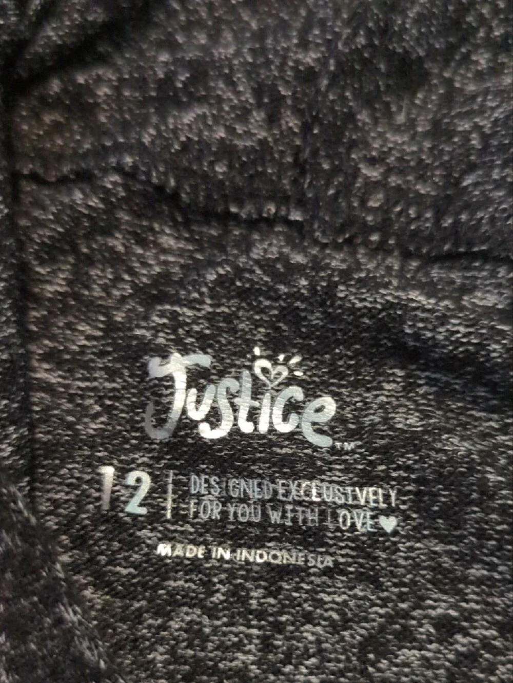 Justice Charcoal Gray Lace-Up Cowl Turtleneck Sweater